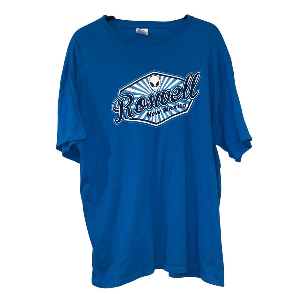 Roswell New Mexico Alien Graphic Tee Blue Logo T-Shirt XL